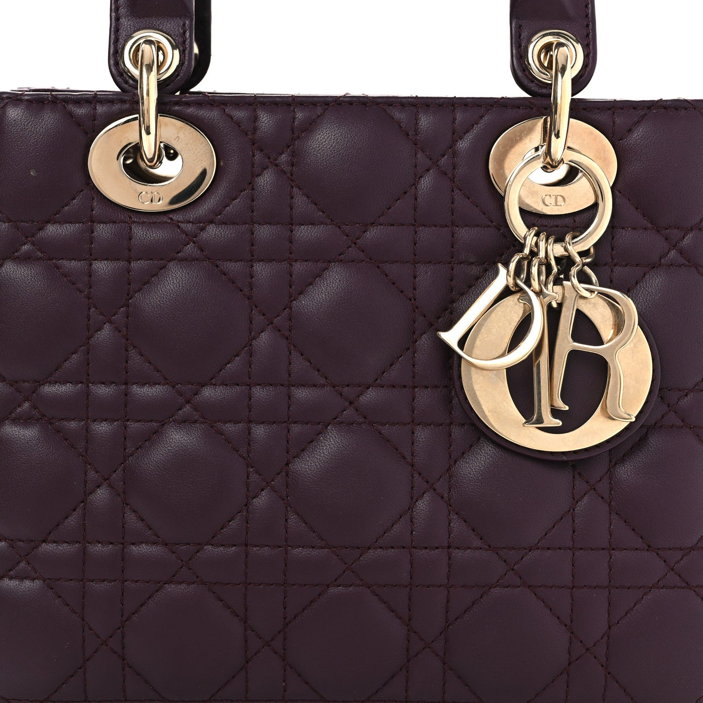 Lambskin Cannage Small Lady Dior Burgundy