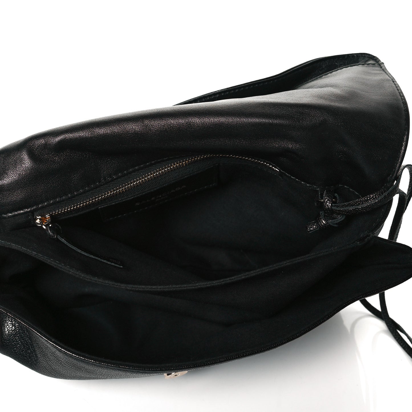 Chevre Gold Metallic Edge Hardware Envelope Clutch Black