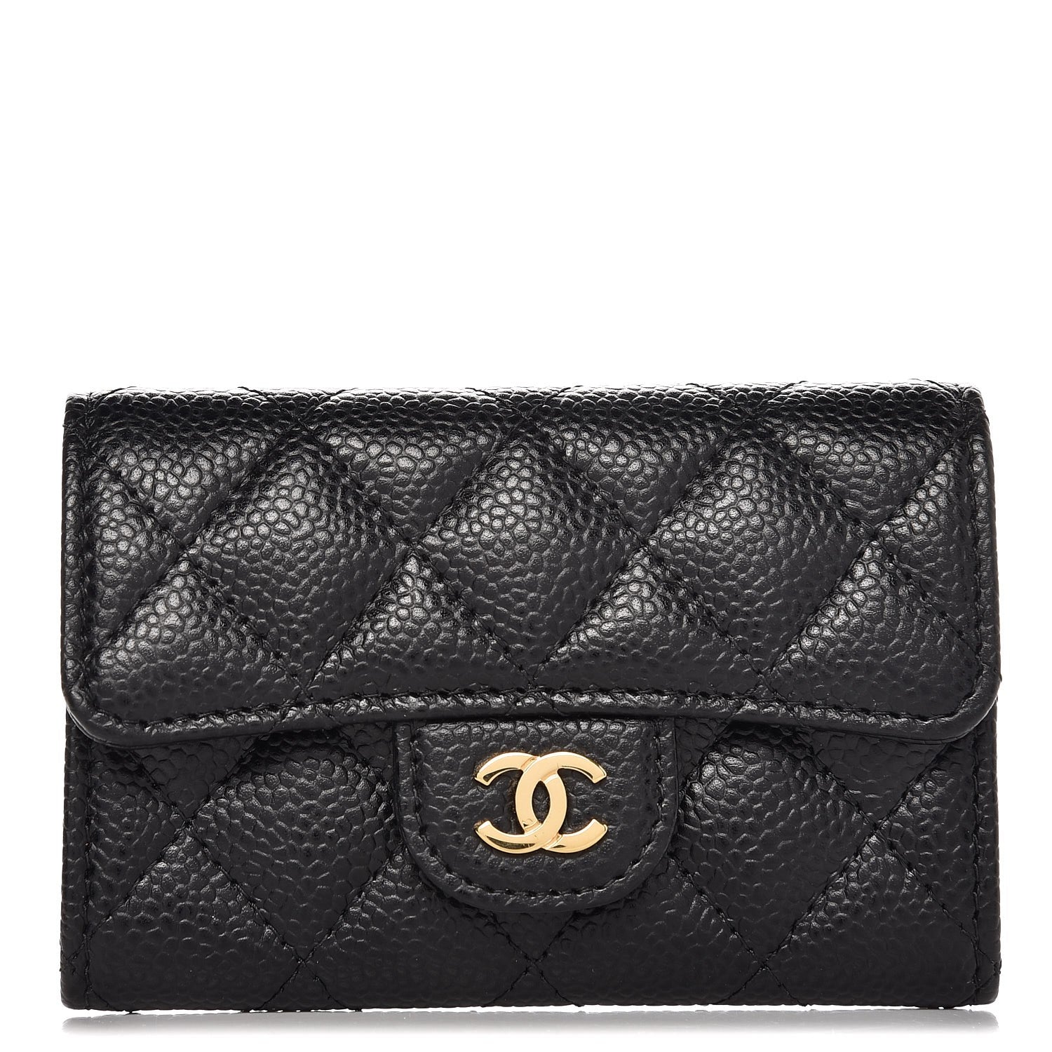 Chanel Caviar Quilted Flap Card Holder Black 1 of 7