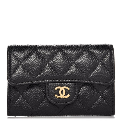 Chanel Caviar Quilted Flap Card Holder Black 1 of 7