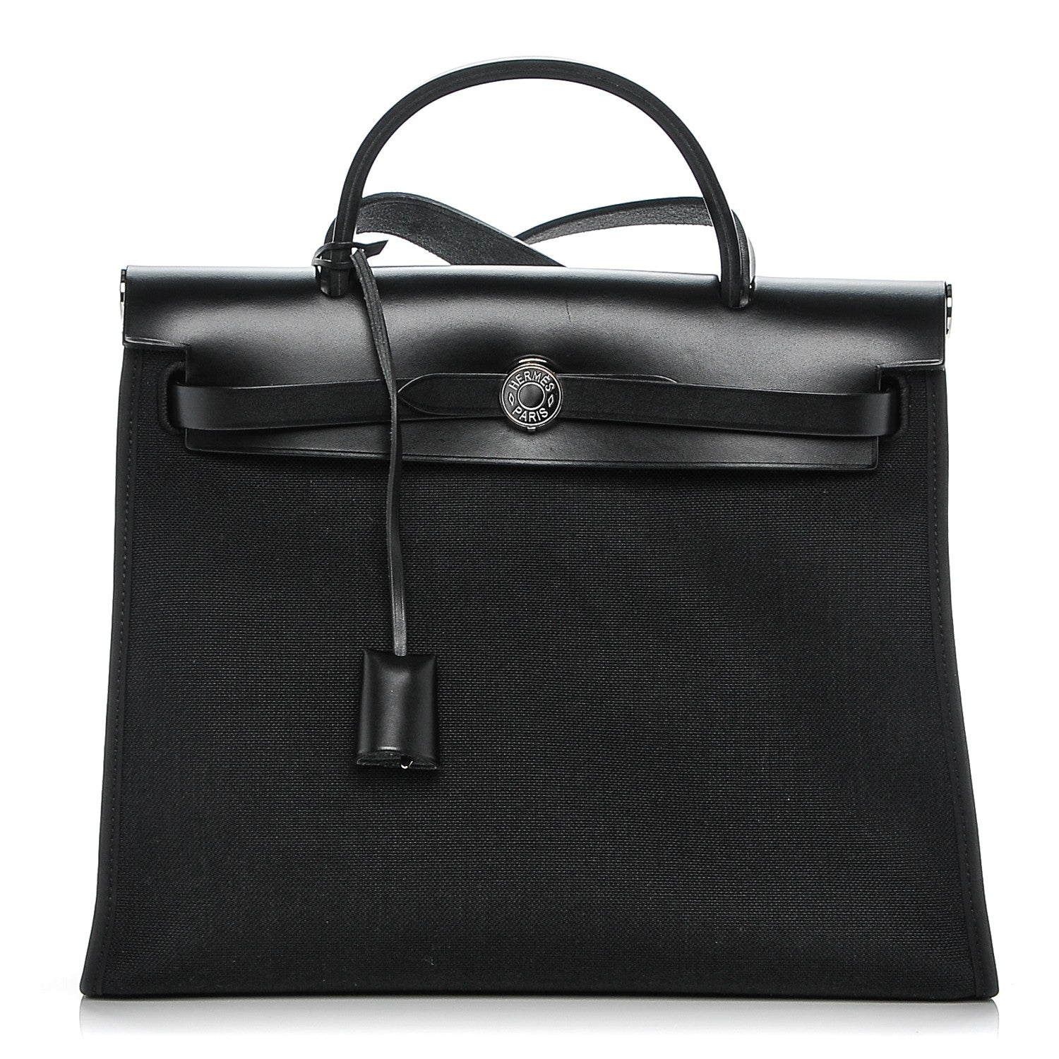 Hermes Military Toile Vache Hunter Herbag Zip PM 31 Black 1 of 8