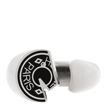 Hermes Stainless Steel Mens Carrousel Ring 62 10 Black 1 of 7