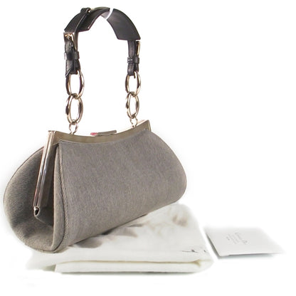 Christian Dior Denim Logo Frame Bag Gray 3 of 10