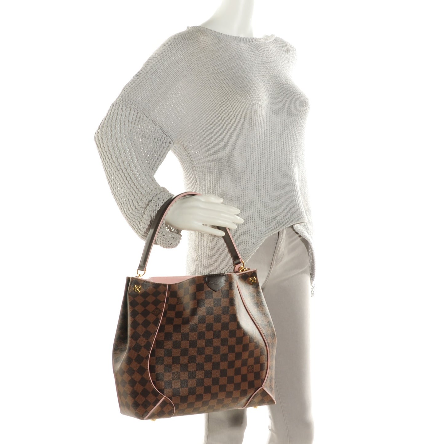 Damier Ebene Caissa Hobo Rose Ballerine