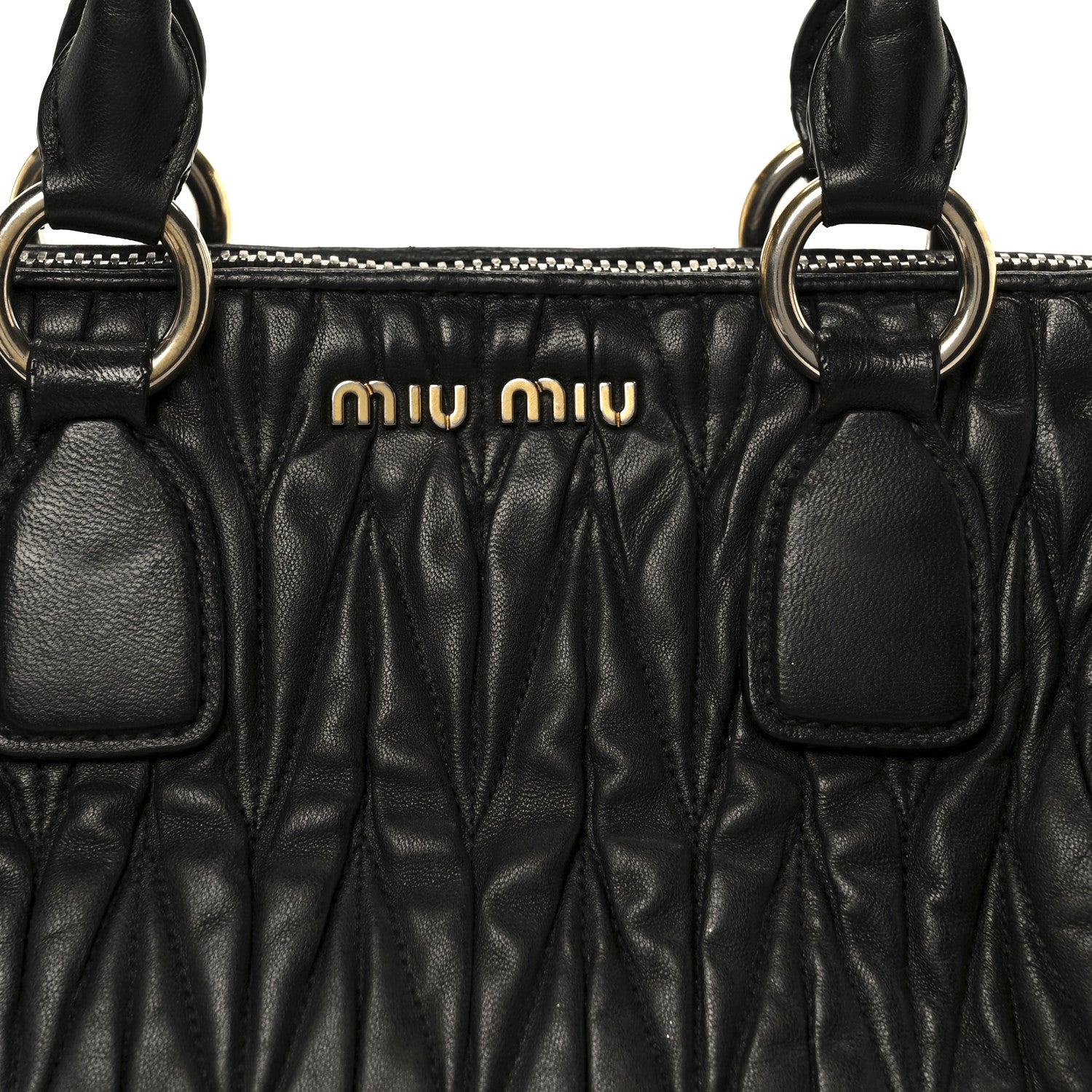 Miu Miu Nappa Matelasse Top Handle Black 9 of 11