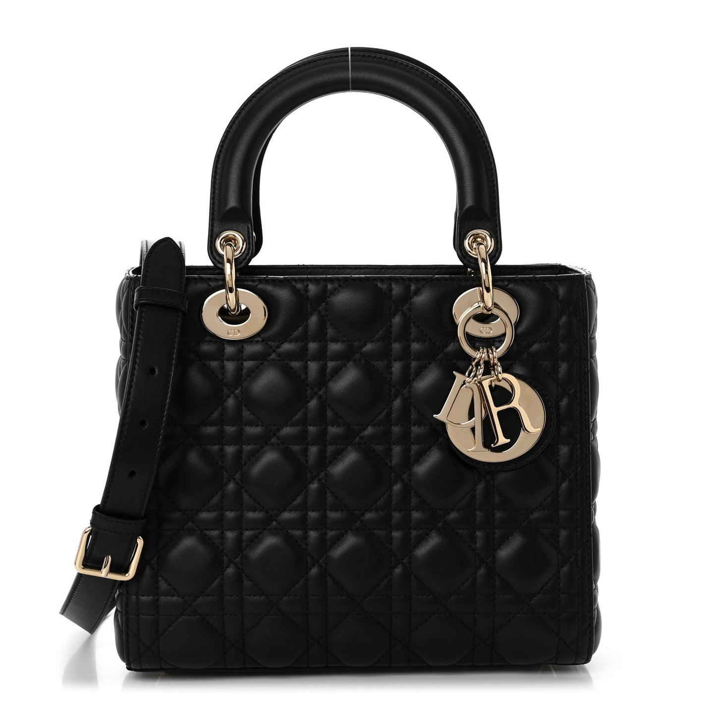 Lambskin Cannage Medium Lady Dior Black