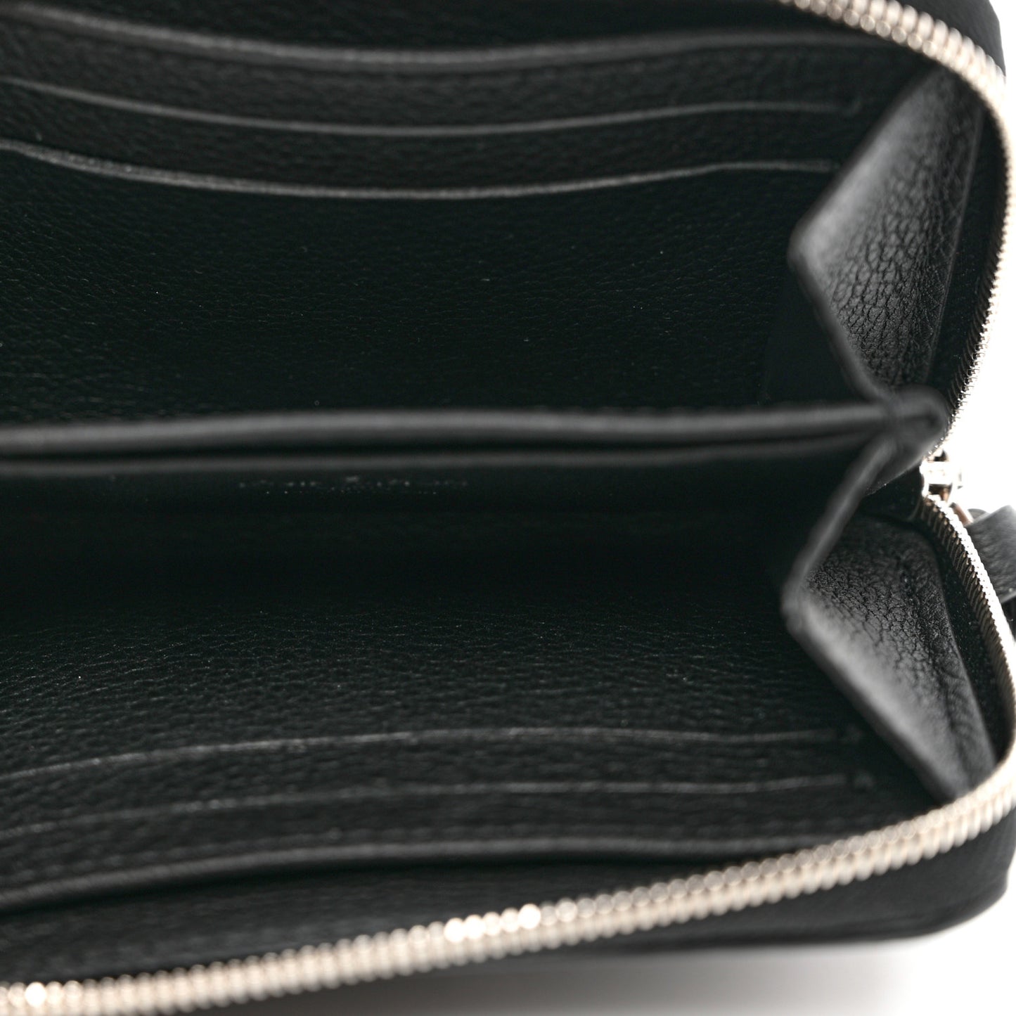 Calfskin Lockme Zippy Coin Purse Black