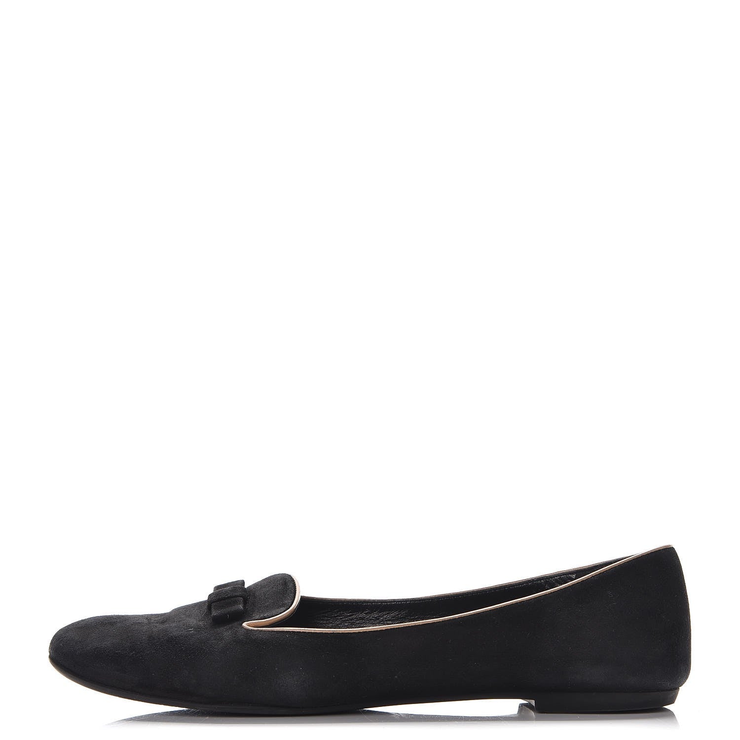 Louis Vuitton Suede Uniformes Bow Flat Loafers Black 1 of 11