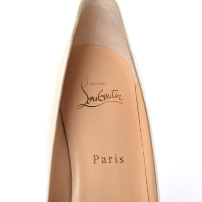 Christian Louboutin Patent Decollete 554 85 Pumps 38.5 Snow 7 of 8