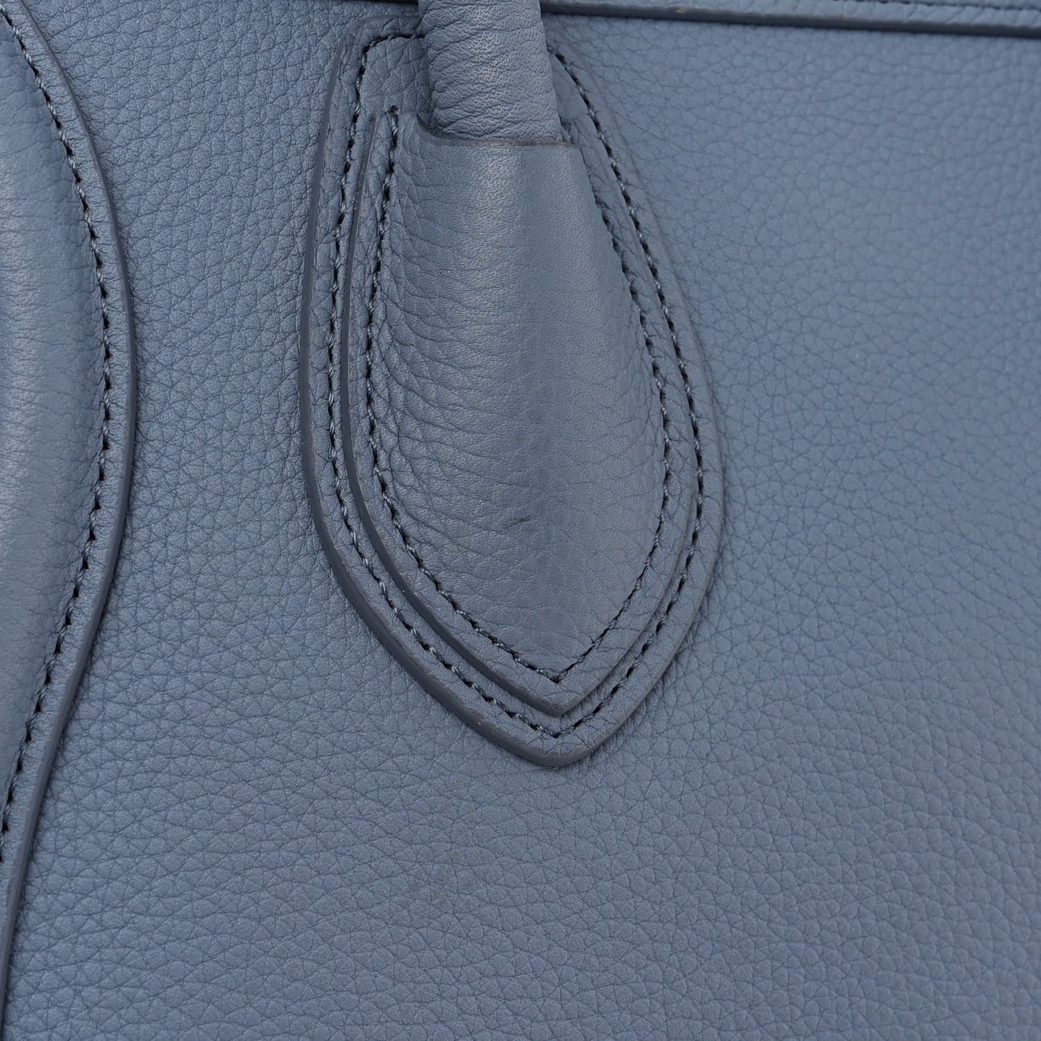 Celine Drummed Calfskin Micro Luggage Medium Blue 10 of 10