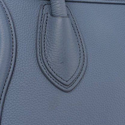 Celine Drummed Calfskin Micro Luggage Medium Blue 10 of 10