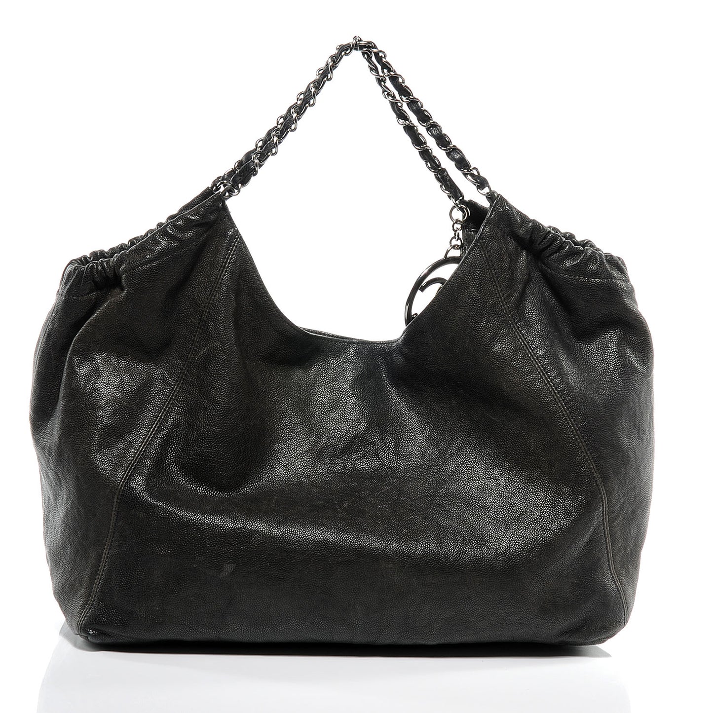 Distressed Caviar XL Coco Cabas Black