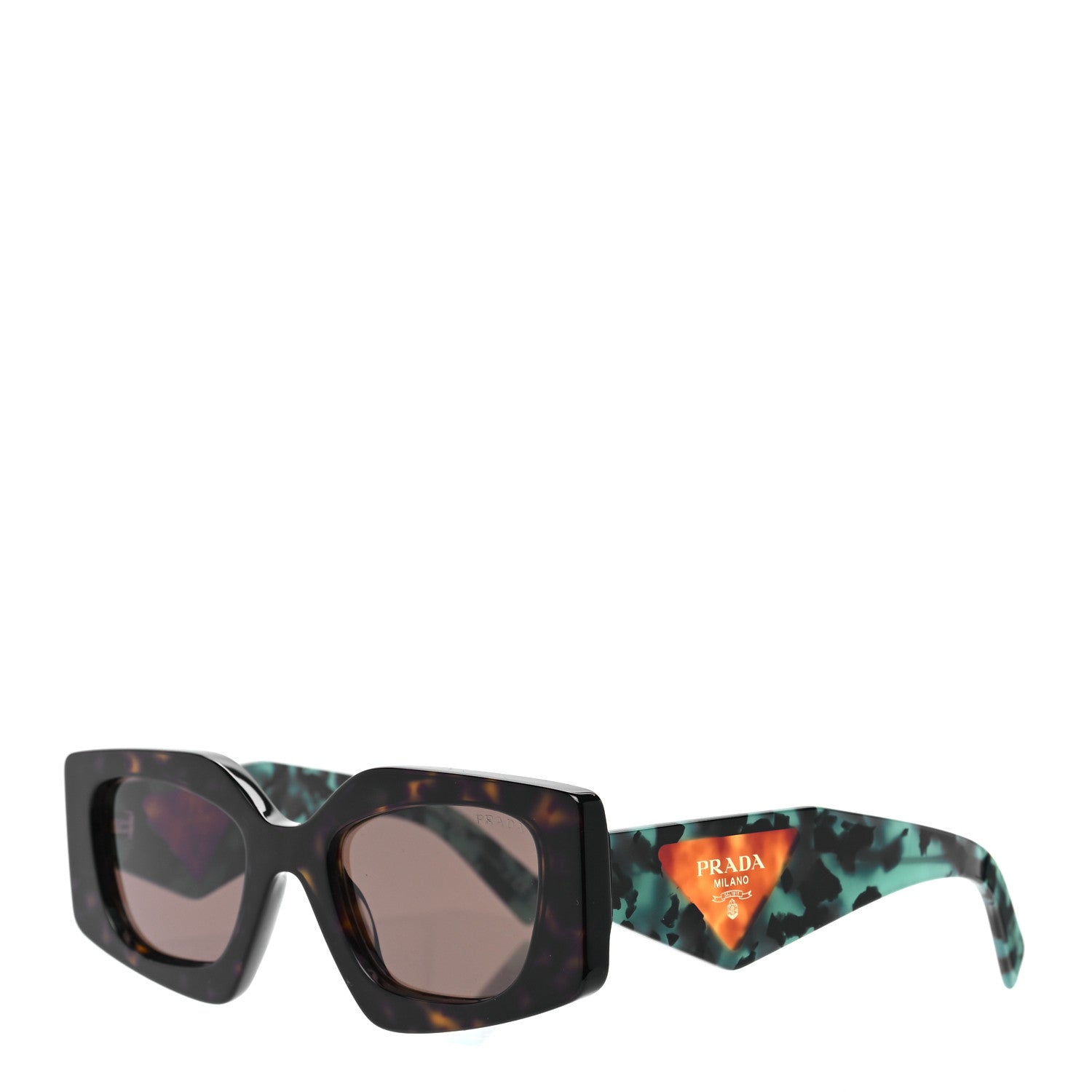 Prada Acetate Symbole Sunglasses SPR 15Y Tortoise Green 2 of 12