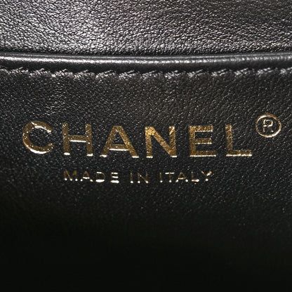 Chanel Metallic Lambskin Quilted Mini CC Crystal Logo Chain Flap Gold 6 of 11