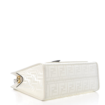 Fendi TPU FF Vitello Century Plexiglass Small Runaway Shopper Tote White 4 of 12