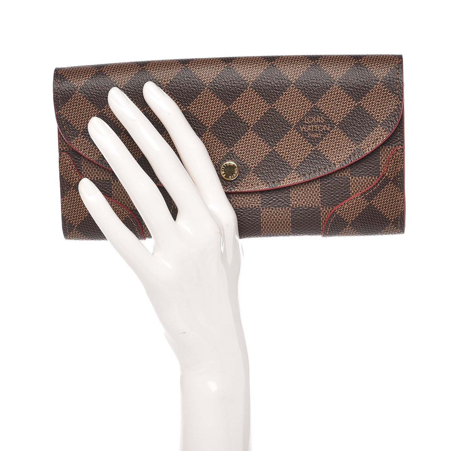 Damier Ebene Caissa Wallet Cherry