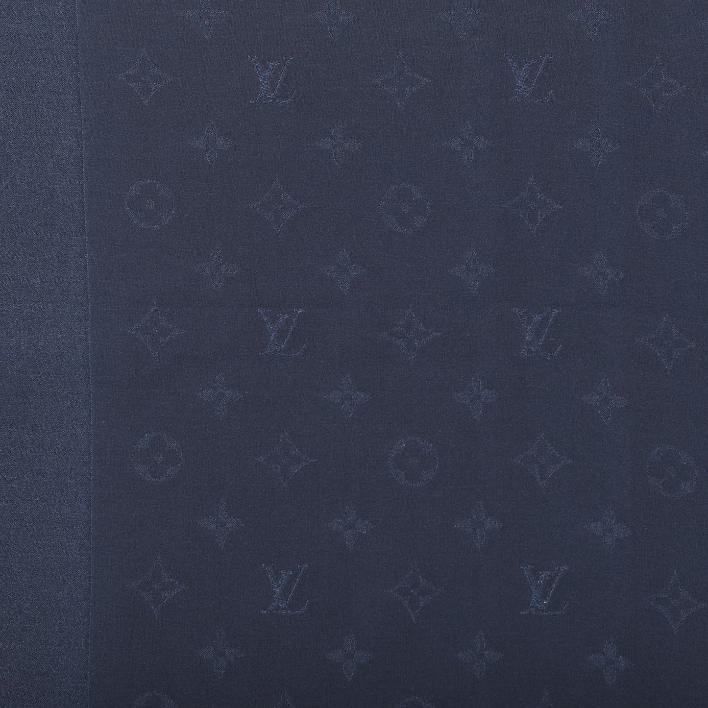 Silk Wool Monogram Shawl Night Blue