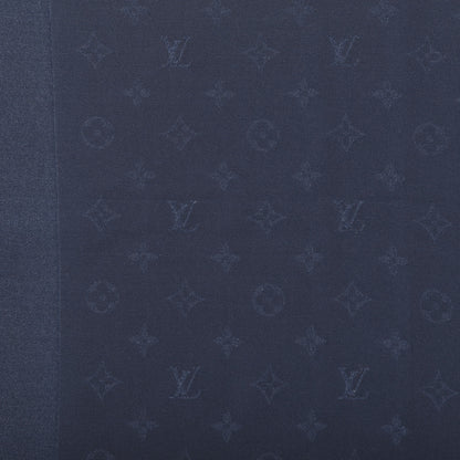 Louis Vuitton Silk Wool Monogram Shawl Night Blue 2 of 3
