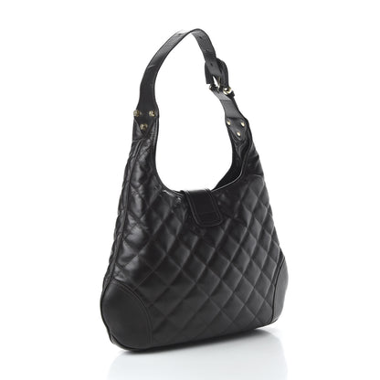 Burberry Calfskin Quilted Brook Hobo Dark Brown 3 of 10