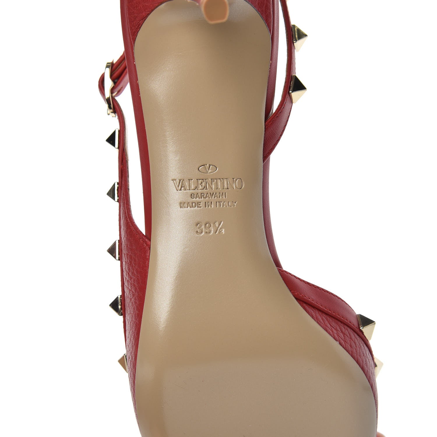 Valentino Garavani Pebbled Calfskin Rockstud Half D'Orsay Slingback 50mm Pumps 39.5 Rosso Valentino 7 of 9