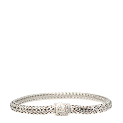John Hardy Sterling Silver Diamond 5mm Classic Chain Bracelet 1 of 5