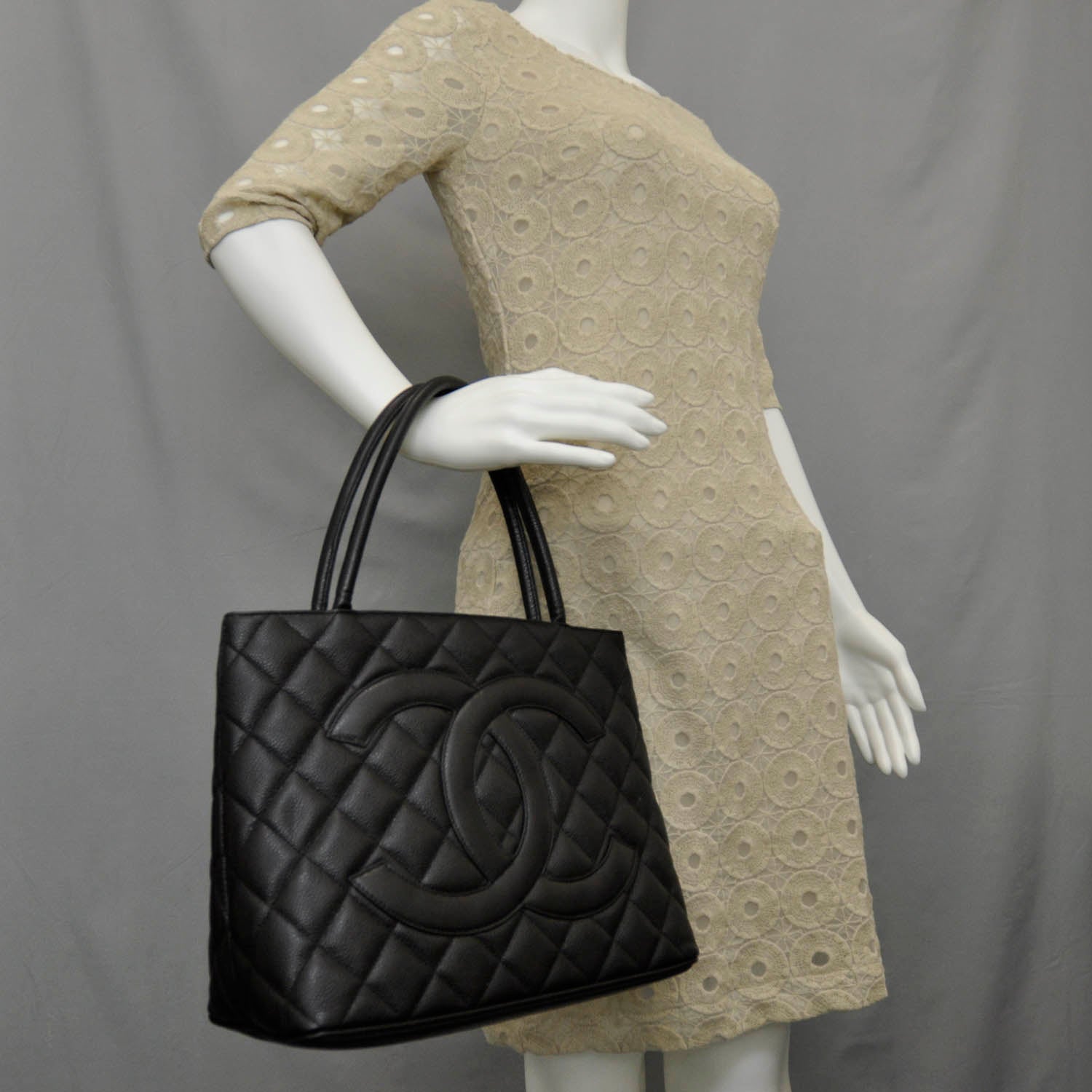 Chanel Caviar Quilted Medallion Tote Black 2 of 10