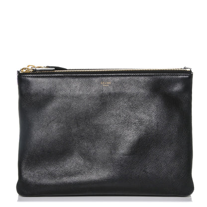 Celine Lambskin Large Trio Crossbody Bag Black 1 of 8
