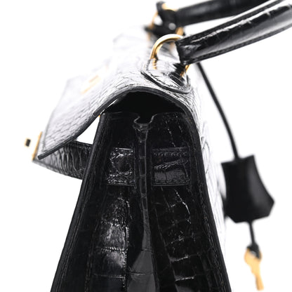 Hermes Shiny Alligator Kelly Sellier 28 Black 17 of 39
