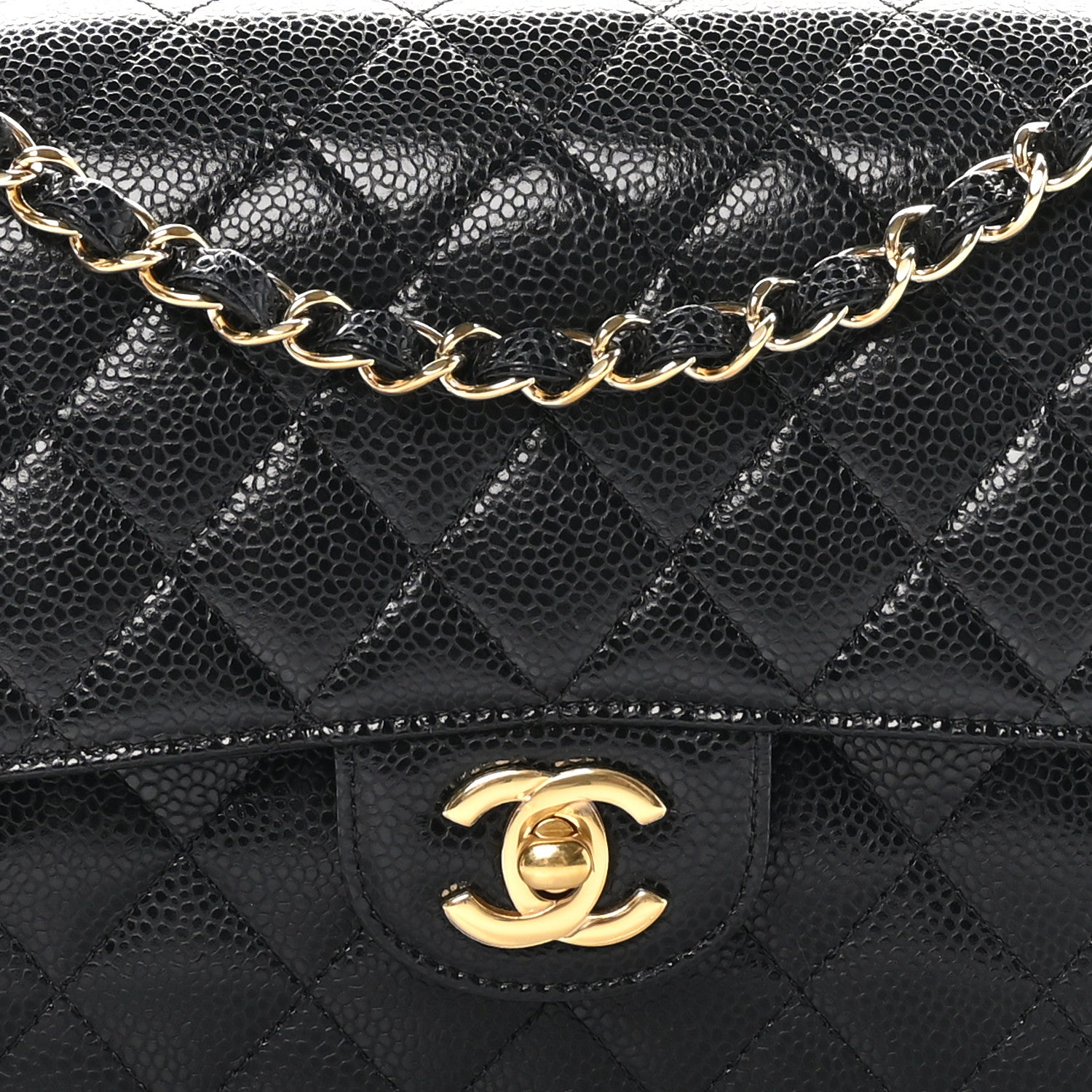 Chanel Caviar Quilted Medium Double Flap Black 8 of 10