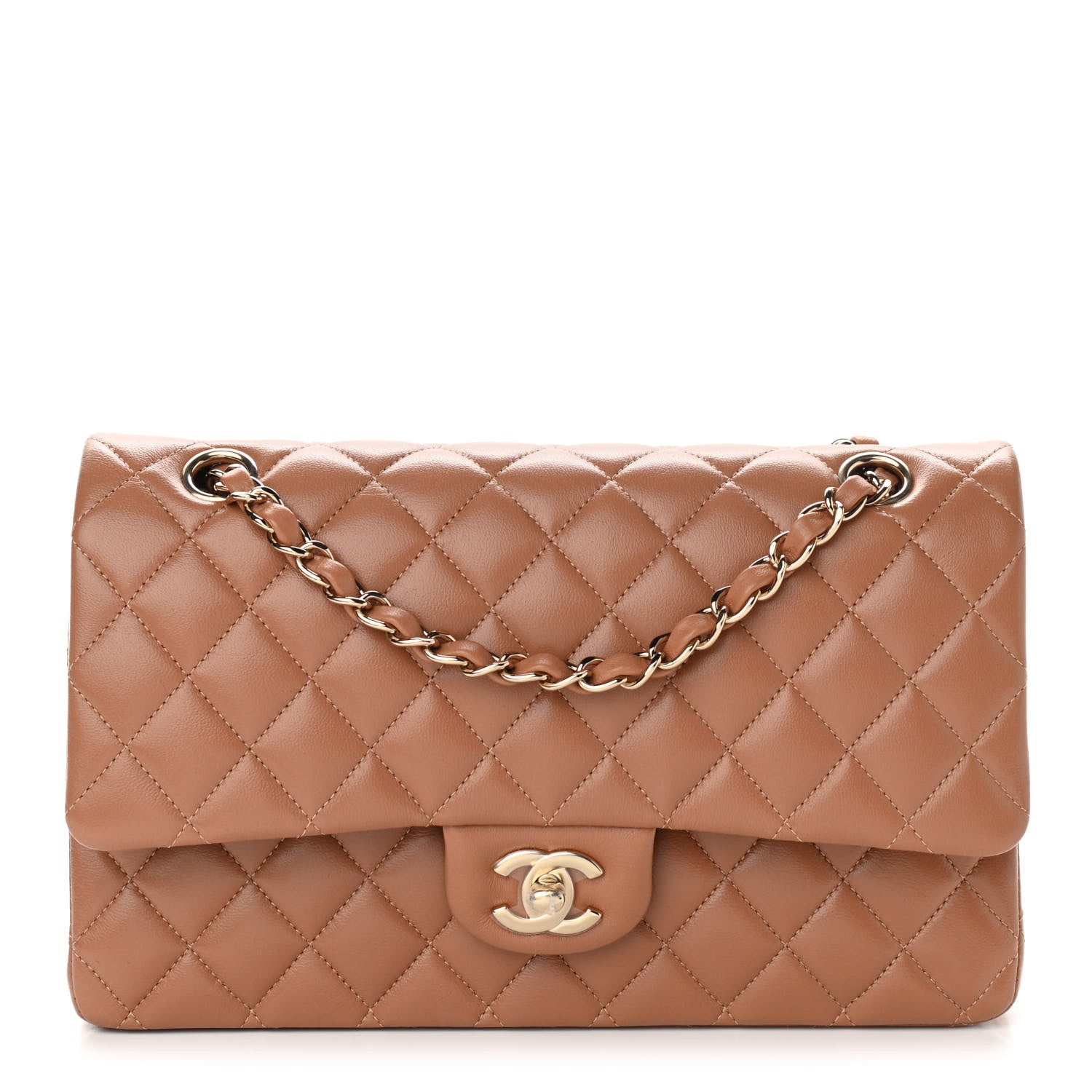 Chanel Lambskin Quilted Medium Double Flap Brown 1 of 12