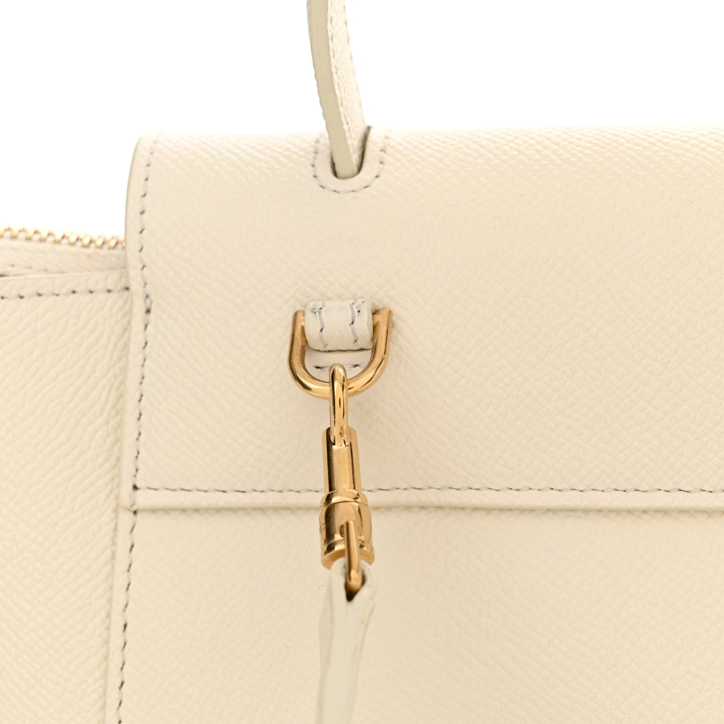 Grained Calfskin Nano Belt Bag Chalk