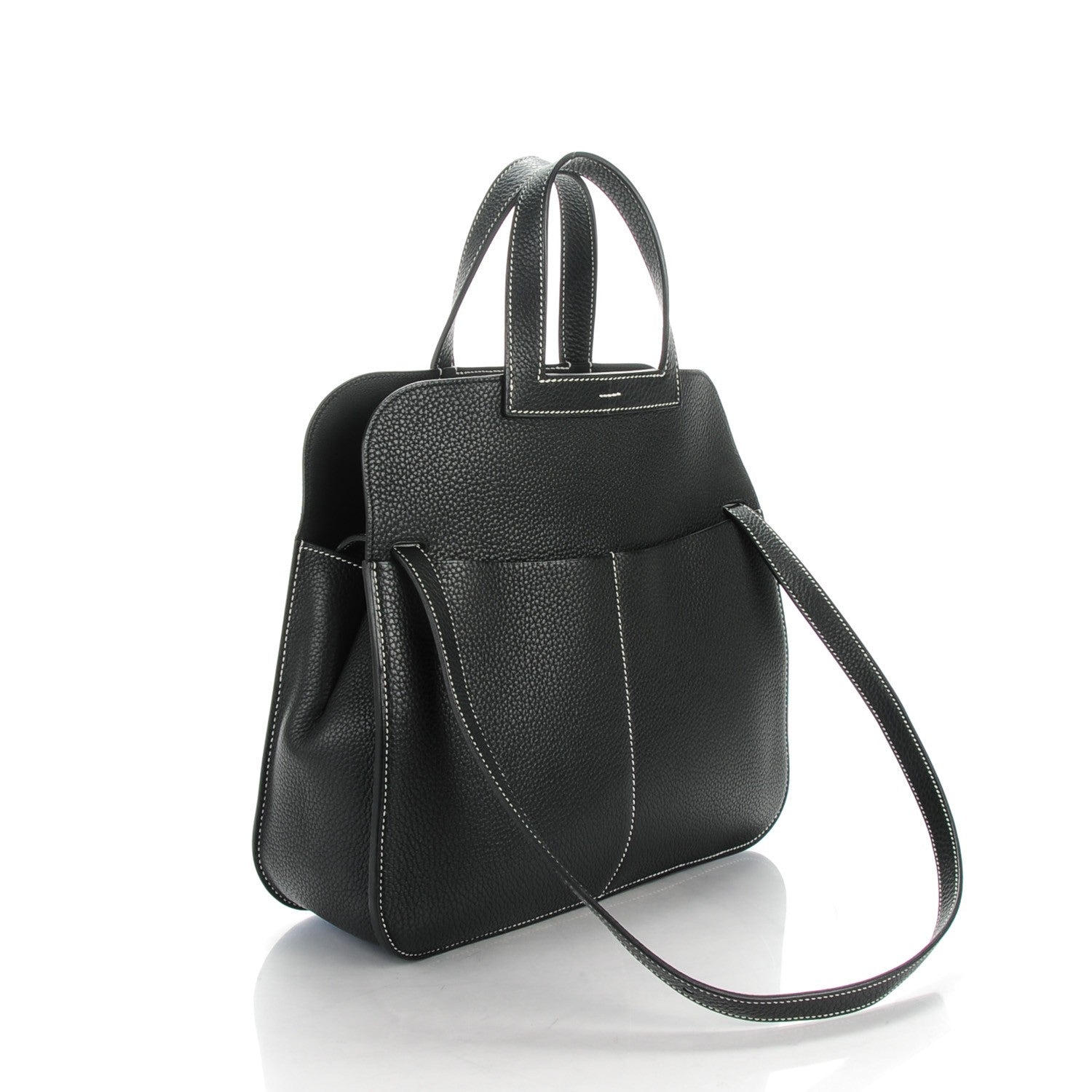 Hermes Taurillon Clemence Halzan 31 GM Black 3 of 7
