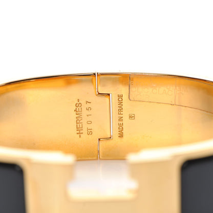 Hermes Enamel Wide Clic Clac H Bracelet GM Black 4 of 5