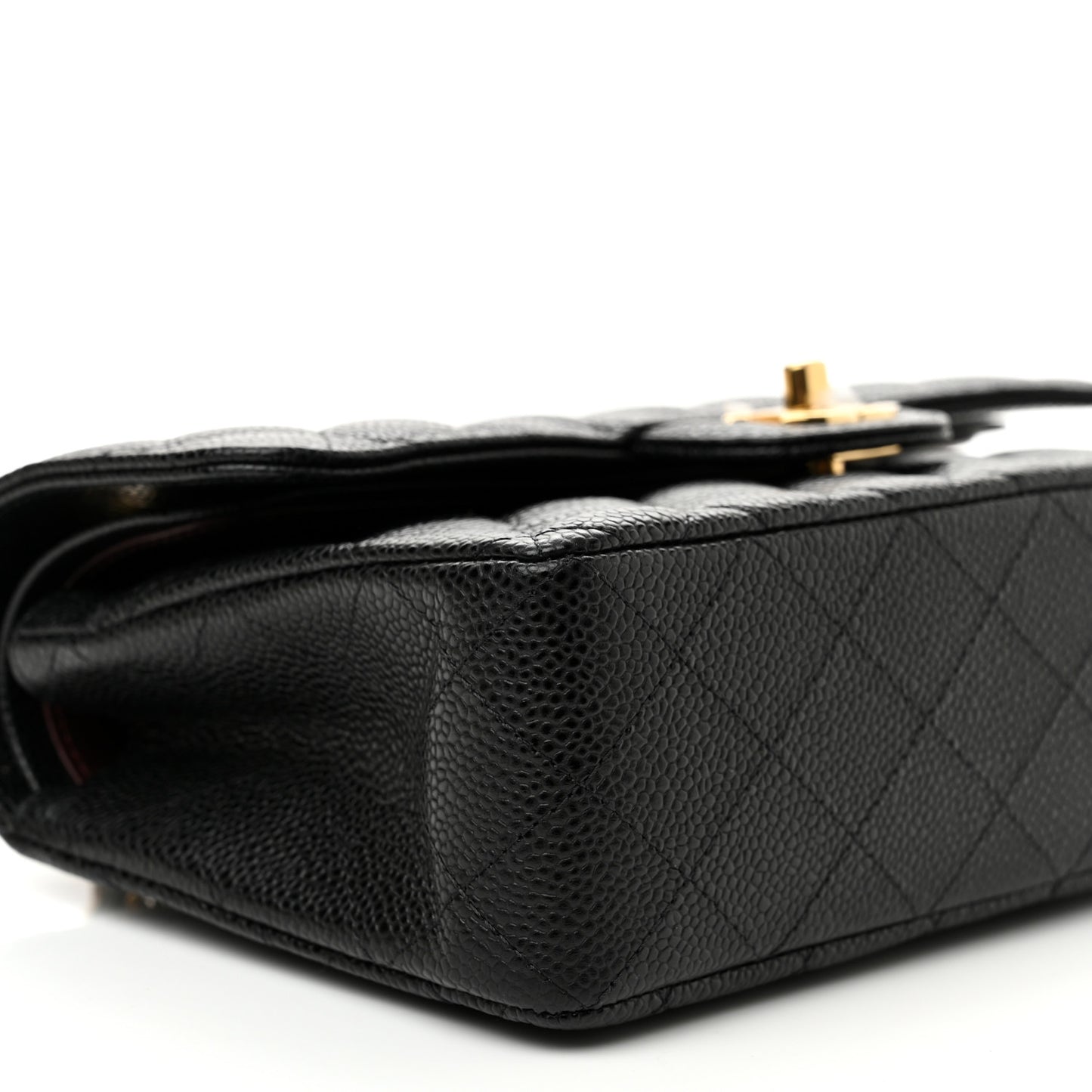Caviar Quilted Small Double Flap Black