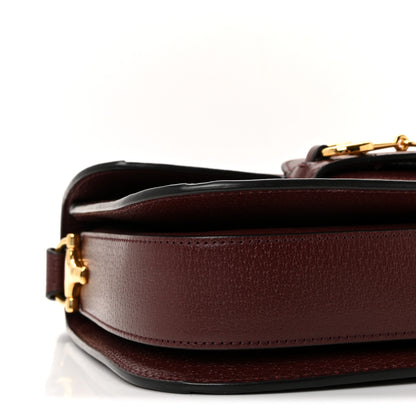 Gucci Monogram Textured Dollar Calfskin Horsebit 1955 Shoulder Bag Sahara Rubino Chardonnay 9 of 10