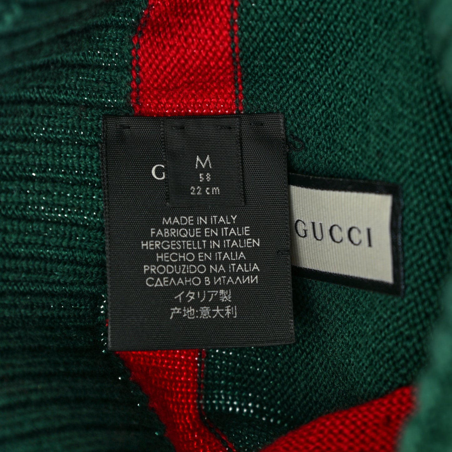 Wool Tricot Knit New Port Beanie Hat M Green Red