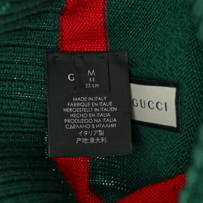 Gucci Wool Tricot Knit New Port Beanie Hat M Green Red 5 of 5