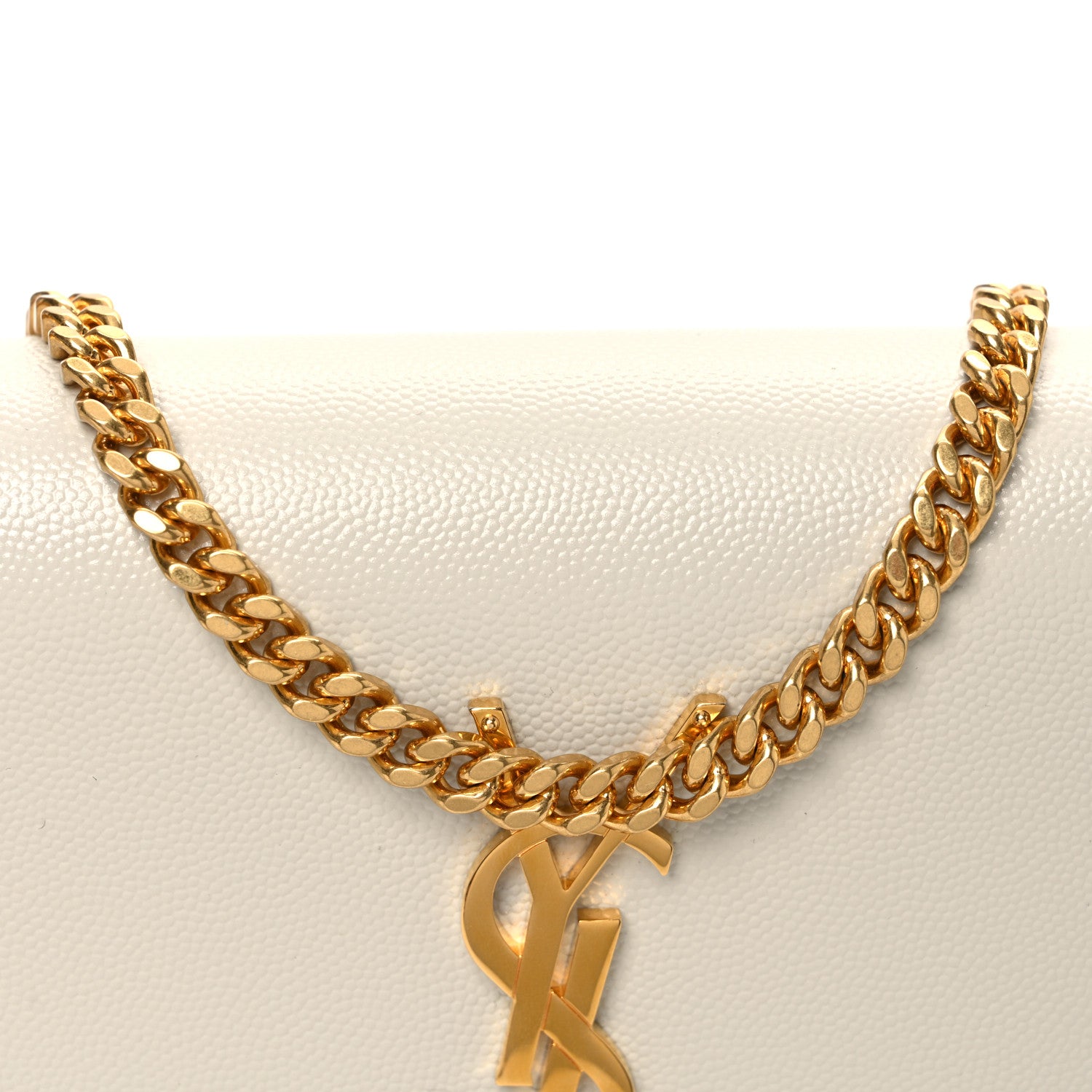 Saint Laurent Grain De Poudre Small Monogram Kate Satchel Crema Soft 7 of 10