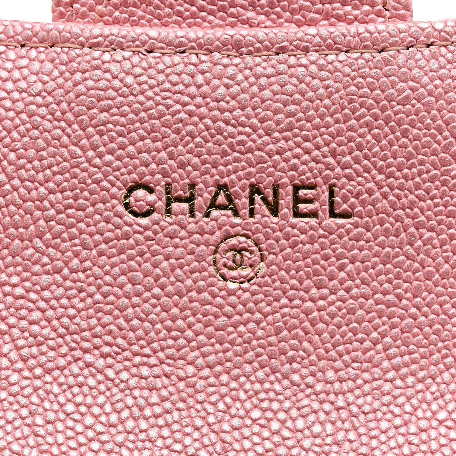 Chanel Iridescent Caviar Flap Quilted Card Holder Wallet Pink 6 of 8