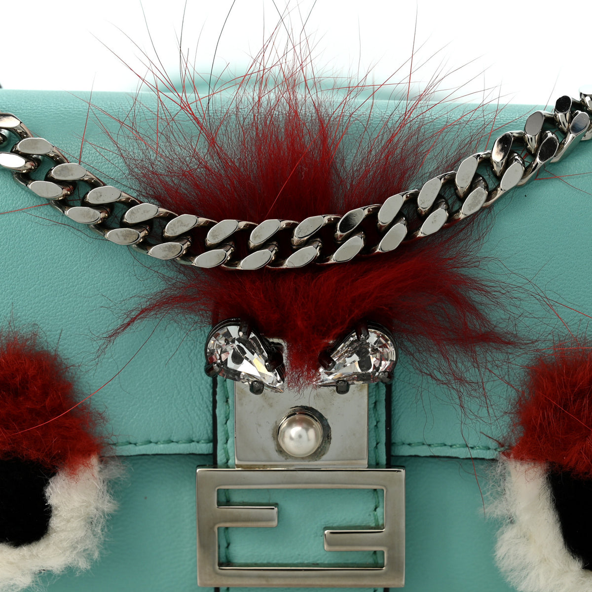 Nappa Rabbit Fox Fur Micro Buggie Baguette Tiffany
