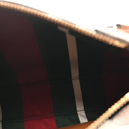 Gucci GG Supreme Monogram Textured Calfskin Small Emblem Shoulder Bag Beige Dark Brown 5 of 10