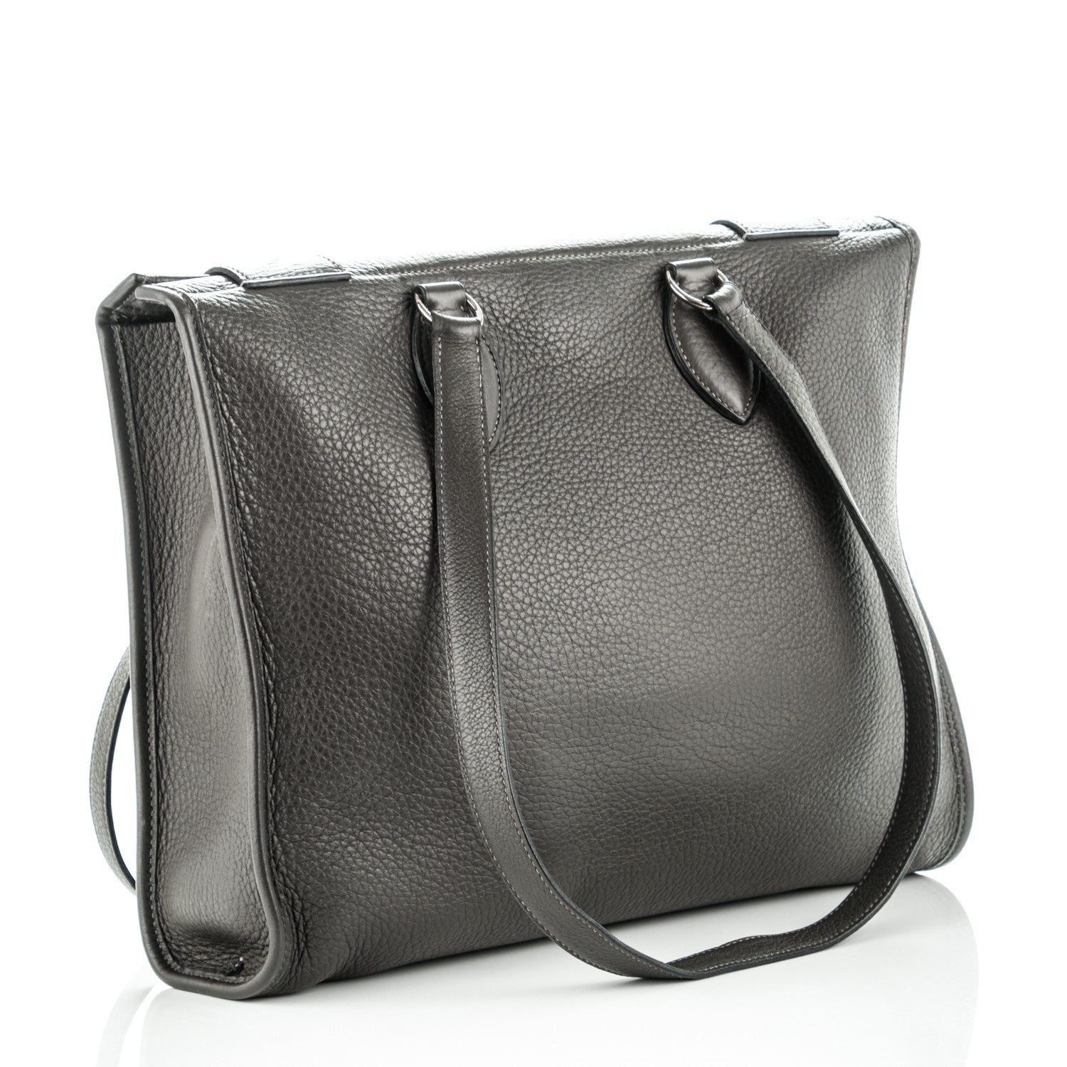 Hermes Taurillon Clemence Shoulder Bag Graphite 3 of 10