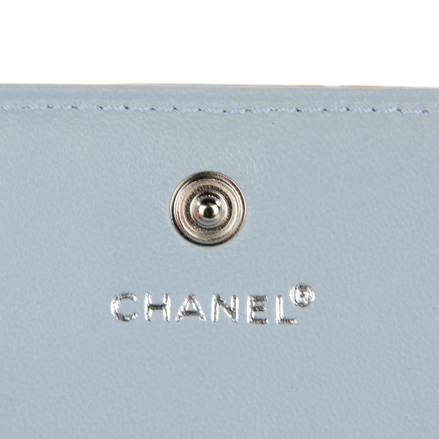 Chanel Lambskin Chocolate Bar Quilted Long Wallet Light Blue 5 of 8