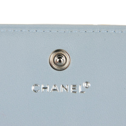 Chanel Lambskin Chocolate Bar Quilted Long Wallet Light Blue 5 of 8