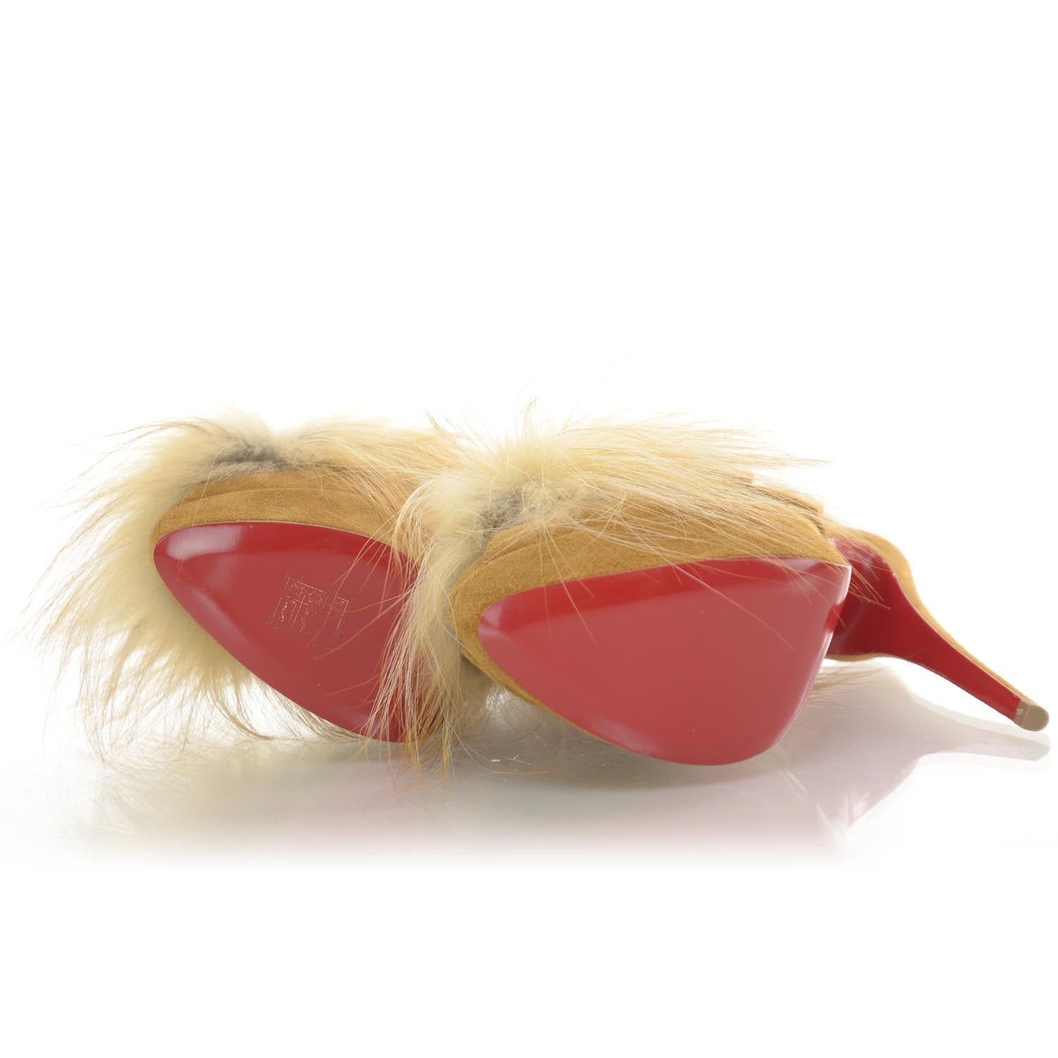 Christian Louboutin Suede Fox Fur Splash 150 Pumps 41 Camel 6 of 6