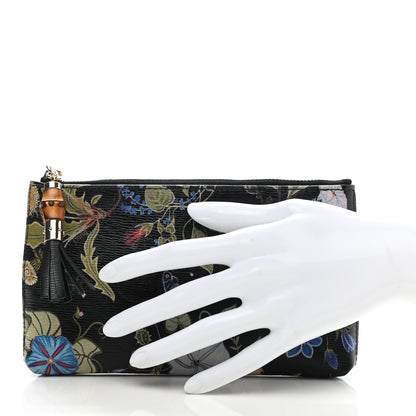 Gucci Calfskin Flora Infinity Small Zip Pouch Black 2 of 7