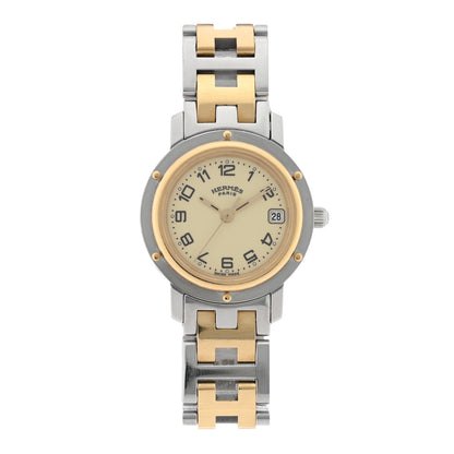 Hermes Stainless Steel 24mm Clipper Quartz Watch Gold 1 of 4