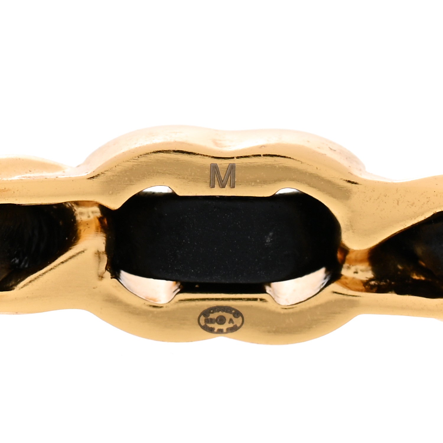 Chanel Lambskin Pearl CC Cuff Bracelet Black Gold 4 of 5