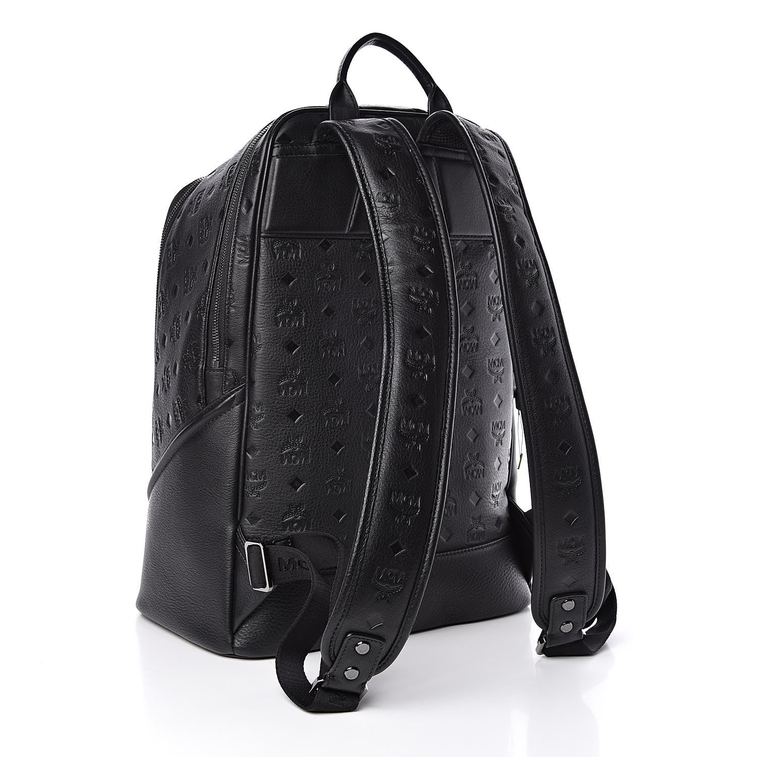 MCM Calfskin Ottomar Monogram Duke Backpack Black 3 of 10