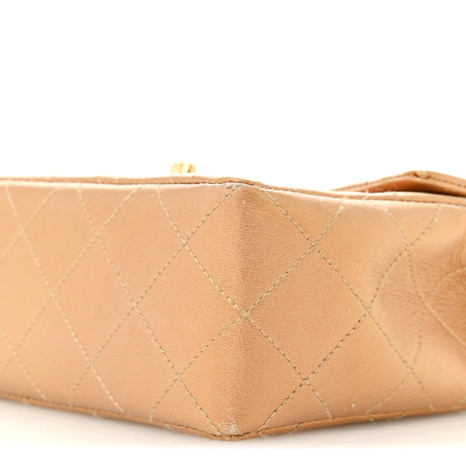 Chanel Metallic Lambskin Quilted Mini Square Flap Bronze 10 of 16